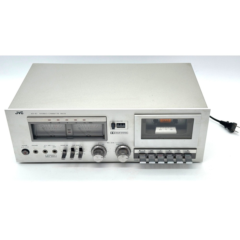 JVC KD-10J Stereo Cassette Deck Vintage Silver Hi-Fi Audio Tape Player Japan